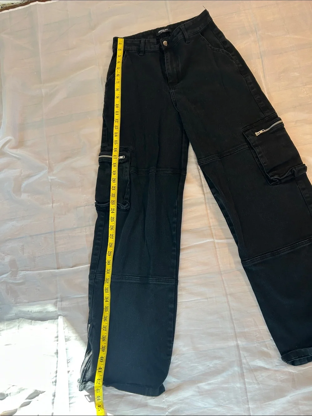 American Bazi Black Relaxed Cargo Jeans